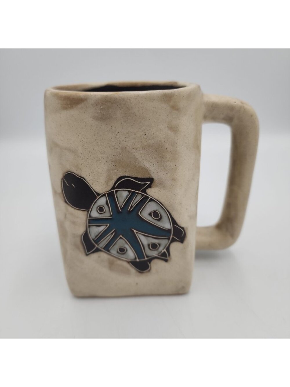 Vintage Mara Mexico Turtles Coffee Mug Ceramic Hand Made Painted Stoneware